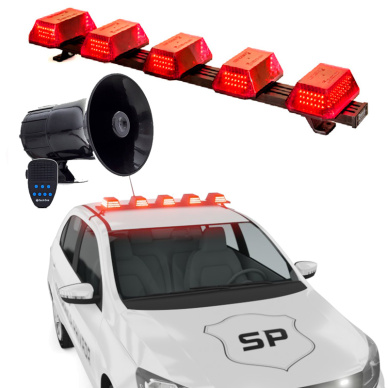 Giroflex 1.0mt Vermelho 12v Sirene Ambul�ncia