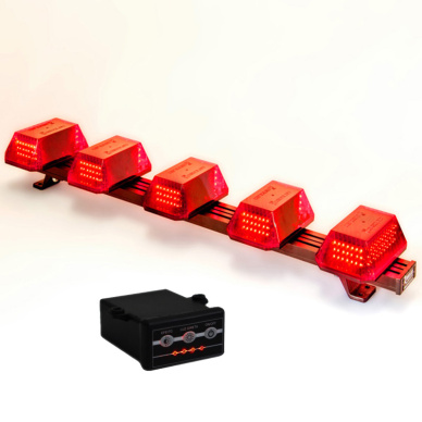 Giroflex 1.0mt 5 c�pulas 180 leds 12vcc 24vcc vermelho