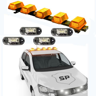 Giroflex 1.0mt 5 c�pulas 180 leds 12vcc �mbar estrobo branco