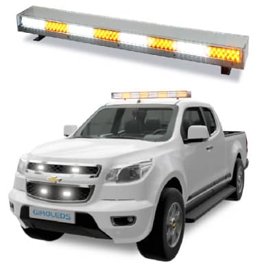 Giroled giroflex sinalizador barra 1.20mt 12v 24v bicolor com engate r�pido