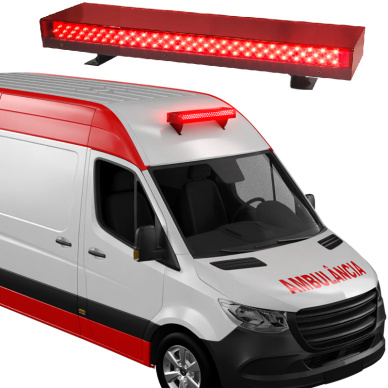 Giroled giroflex sinalizador barra 60cm 12v vermelho