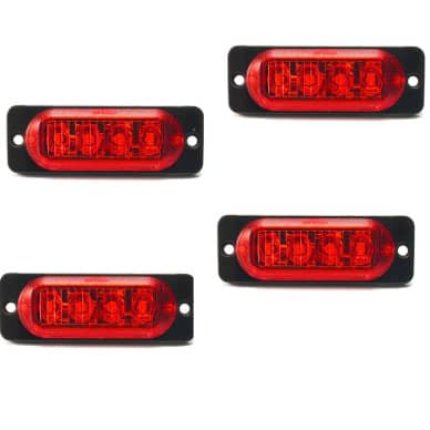 4 Sinaleira Lateral bivolt 12v 24v Led SMD vermelha 0,8w