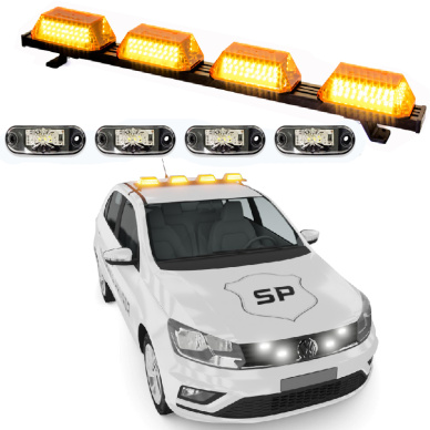 Giroflex 1.0mt 4 c�pulas 264 leds 12vcc 24vcc �mbar estrobo branco