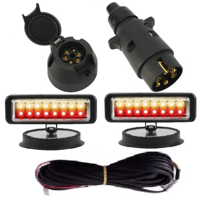 Kit Completo Sinaleira Asa Delta Engate 12v 24v Guincho Reboque