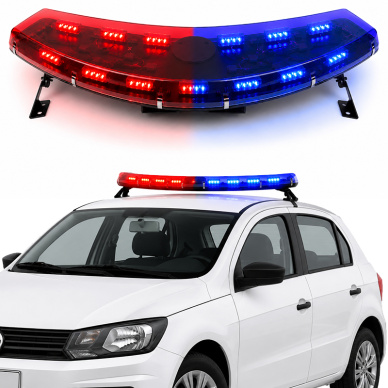 Estrobo em 2 cores.12v/24v 2 farol azul 2 farol vermelho. 6 efeitos de luz 