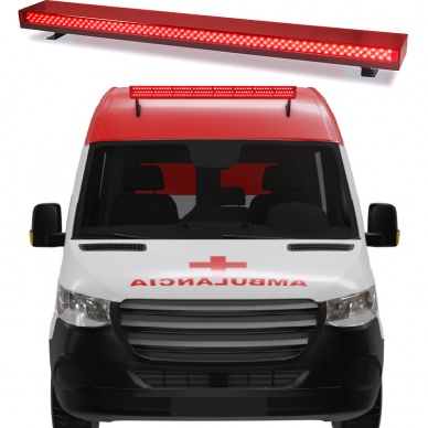 Giroled giroflex sinalizador barra 1.20mt 12v 24v vermelho