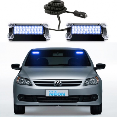 Estrobo Interno Duplo Para brisa Flash Azul 12vcc