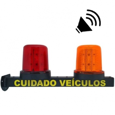 Sinalizador de Garagem redondo Bivolt com Bip Sonoro