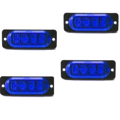 4 Sinaleira Lanterna bivolt 12v 24v Led SMD azul 0,8w