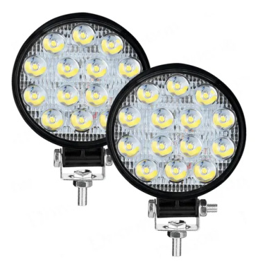 Par de Farol de pot�ncia Redondo 14 leds 48w
