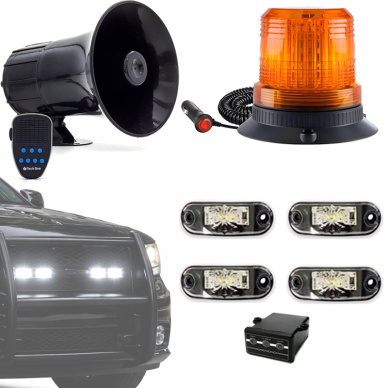 Kit Giroflex �mbar Led Im� Plug Sirene Estrobo Viatura 12v