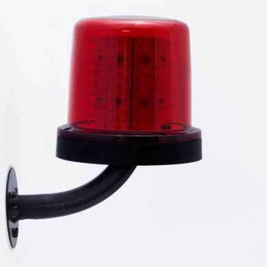 Giroled Giroflex redondo vermelho com suporte parede e 128 leds bivolt 110v e 220v