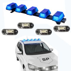 Giroflex 1.0mt 5 c�pulas 180 leds 12vcc azul e branco estrobo branco