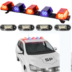 Giroflex 1.0mt 5 c�pulas 180 leds 12vcc azul e vermelho estrobo branco