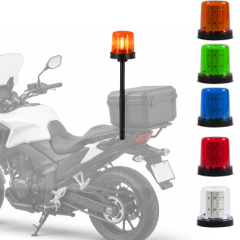 Conjunto de haste e giroflex para moto redondo fixa��o por parafusos 128 leds 12v