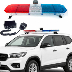 Giroflex modular completo viatura vermelho e azul com sirene integrada 12v