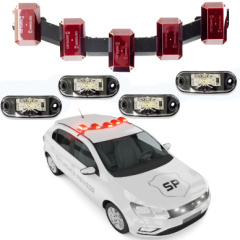 Kit Giroflex Arco 12v vermelho estrobo Led branco