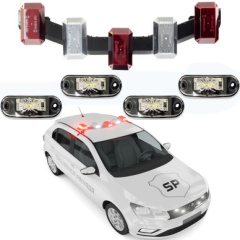 Kit Giroflex Arco 12v vermelho branco estrobo Led branco