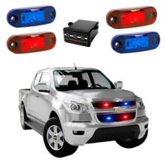 Estrobo Vermelho Azul Led Smd 12v 24v Pol�cia Carro Moto Van Vermelho Azul