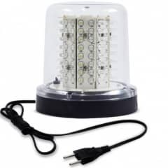Giroled Giroflex redondo branco com fixa��o por parafusos com 64 leds bivolt 110/220v com tomada