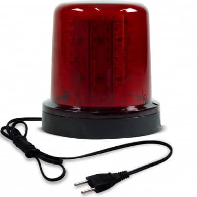 Giroled Giroflex redondo vermelho com fixa��o por parafusos com 64 leds bivolt 110/220v com tomada