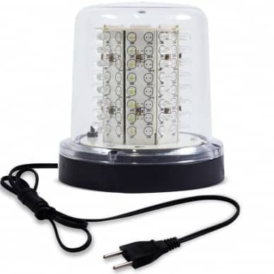 Giroled Giroflex redondo branco com fixa��o por parafusos com 64 leds bivolt 110/220v com tomada